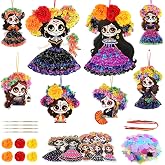 Day of The Dead Poke in Art for Kids 8 PACK Make Your Own Day of the Dead Craft Kits DIY Foam Dia de los Muertos Altar Craft Supplies Sugar Skull Halloween Party Activities Games Classroom Decorations