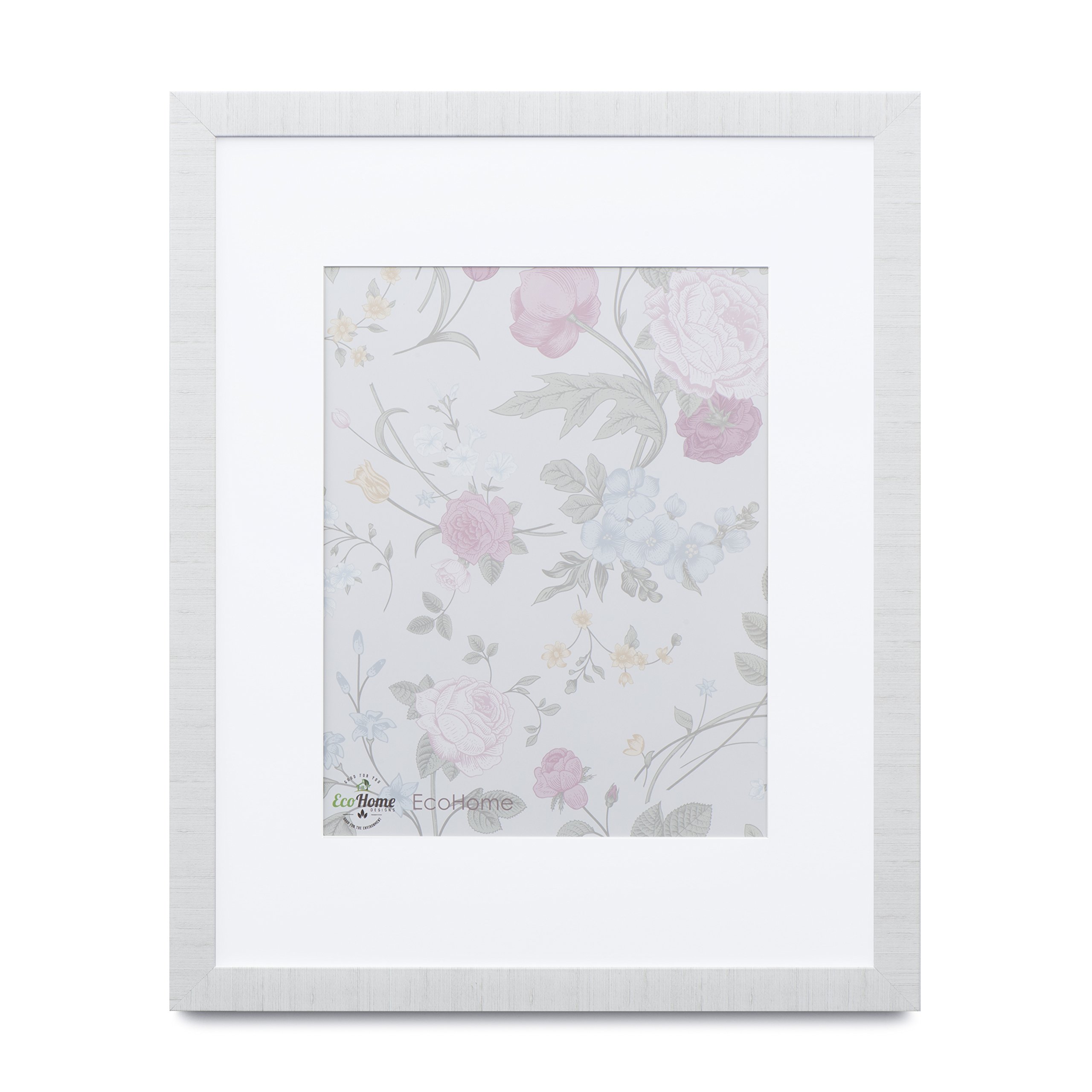 12x16 Picture Frame Modern White Matted for 8x12, Frames by EcoHome