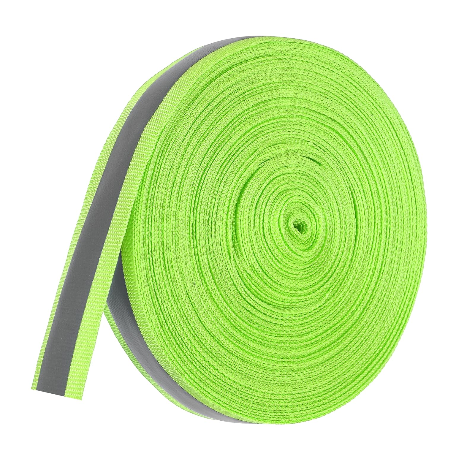 PATIKIL Reflective Tape Strip, 20mm x 22yards High Visibility Reflective Tape Sew-on DIY Warning Safety Fabric Webbing for Clothing Raincoats, Fluorescent Green