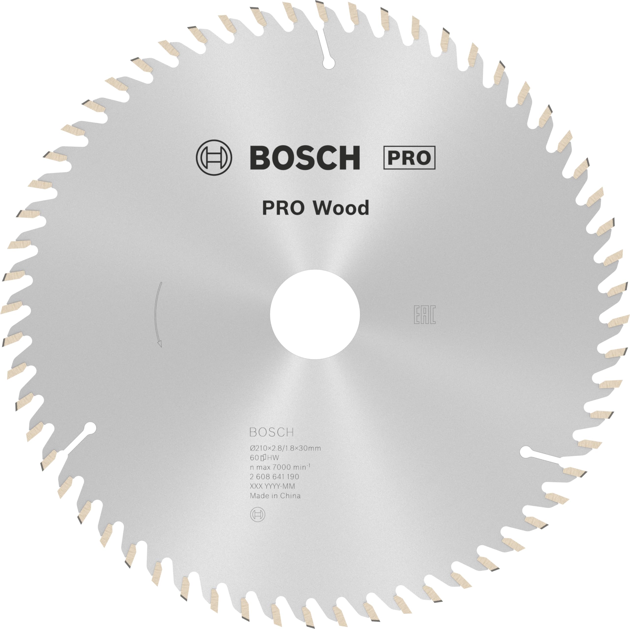 Bosch 1x PRO Wood Circular Saw Blade for Corded Hand-Held Circular Saws (for Softwood, Hardwood, Ø mm, Professional Accessory Hand-Held Circular Saw)