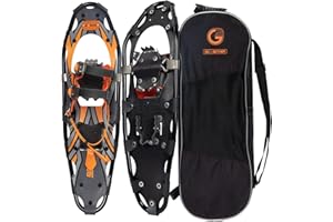 G2 GO2GETHER G2 21/25/30/36 Inches Light Weight Snowshoes for Women Men Youth, Set with Tote Bag, Special EVA Padded Ratchet Binding, Heel Lift, Orange/Blue Available