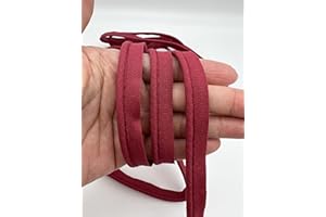 PEPPERLONELY 5 Yards 12mm (1/2 Inch) Cotton Bias Piping Type, Bias Type with Cord, Piping Trim with Cord, Lip Cord Trim for Sewing Clothing Upholstery Trimming - Burgundy