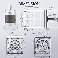 YIDOFENG Nema34 Stepper Motor Planetary Gearbox