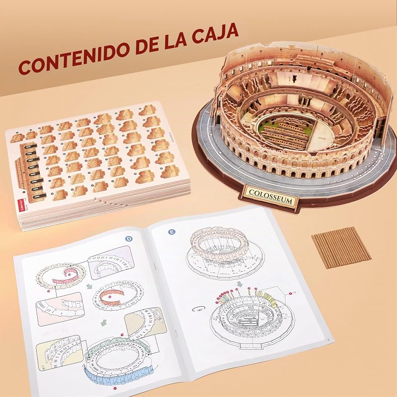 Puzzle 3D Coliseo Roma, Maquetas de Edificio 163 Piezas