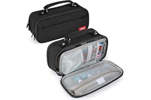 Large Capacity Pencil Case, Durable Pen Pouch Holder 4 Compartments Stationery Storage Box Lightweight Pencil Bag Portable Pe