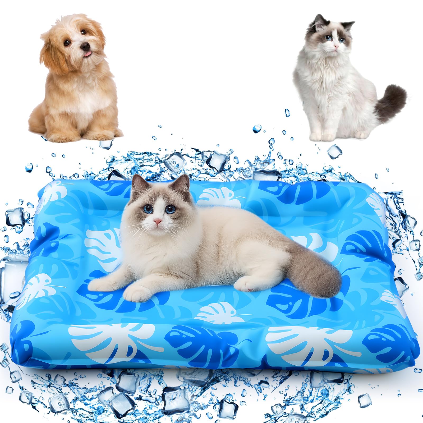 Photo 1 of Drydiet Cooling Mat for Large Cats, 33.9'' x 28.3'' Thickened Rectangular Pad Anti-Grab Internal Cold Gel Without Water Filling, Lightweight, Washable, Playmat for Indoor/Outdoor