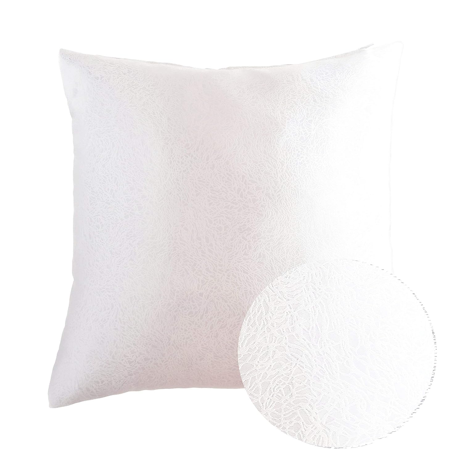 Bright White 16" x 16" Decorative Solid Satin Square Throw