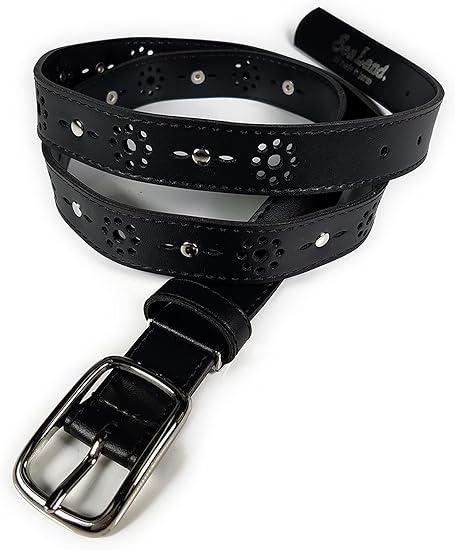 Amazon ロング ベルト Sealand 花柄 パンチング ベルト レディース ウエスト110cmまで 幅25mm ブラック 日本製 ベルト 通販