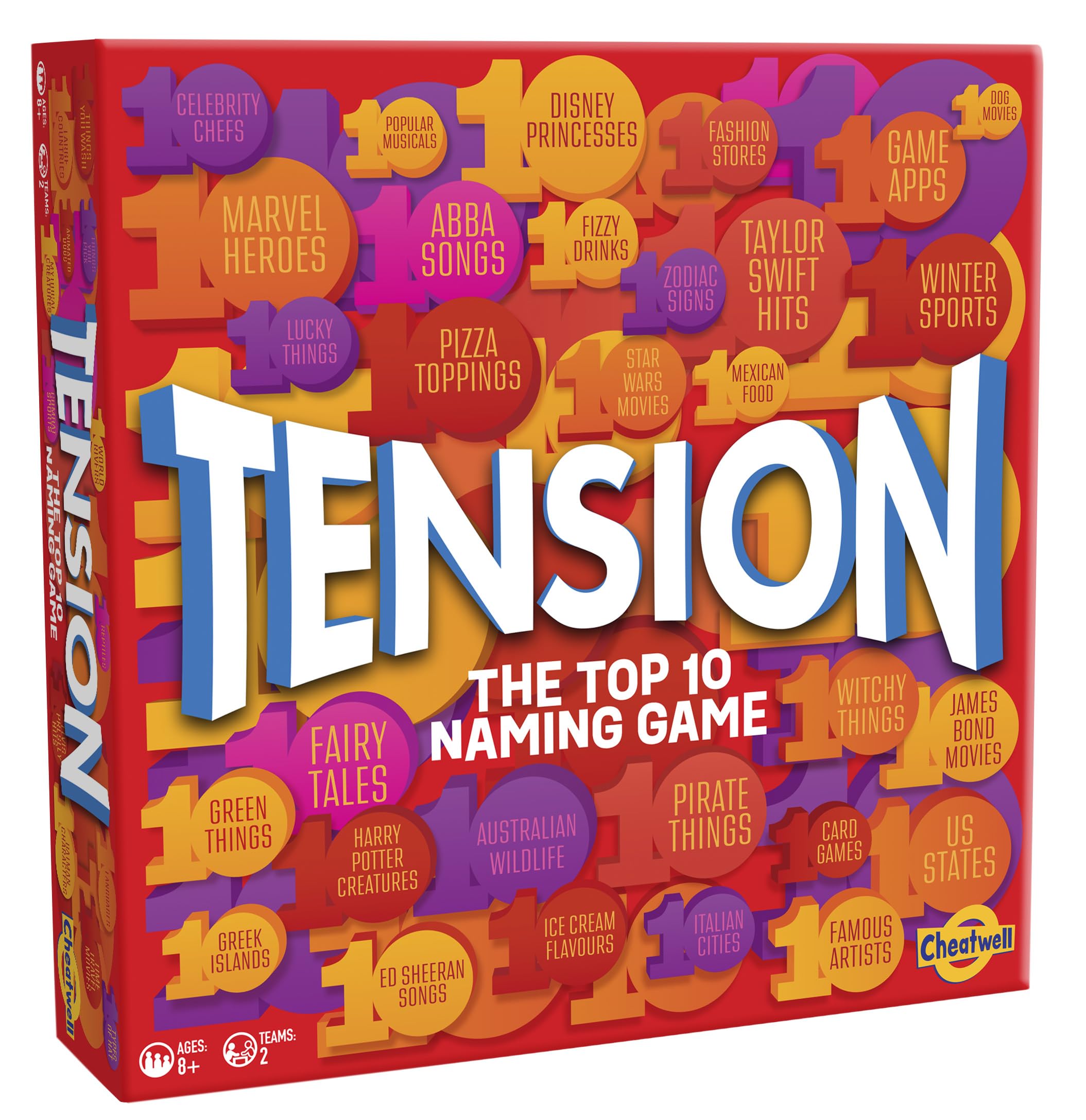 Cheatwell Games Family Tension - The Top 10 Naming Game - Party Game For Ages 8+ - Trivia Game That Will Keep You Guessing — image 1
