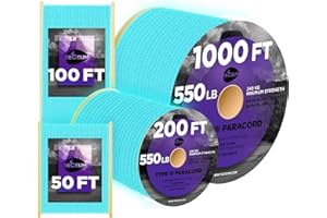 TECEUM Reflective Paracord Rope 1000 – 1000ft/200ft/100ft/50ft – 40+ Colors – Glow in The Dark – para Cord – Utility Rope for Survival, Hunting & Camping Gear – Nylon String, Camping Rope, Tent Cord