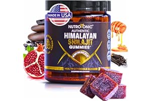 NUTROTONIC LLC NutroTonic® Authentic Himalayan SHILAJIT® Gummies | Organic Pomegranate & Vanilla Flavored | Cellular Energy & Hormonal Balance | 30 Gummies