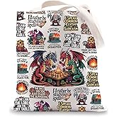 LEVLO Dungeons D20 Canvas Tote Bag D&D Gamer Gifts Dragon Master Shoulder Bag Gamer Players Merchandise