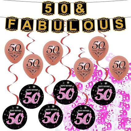 Amazon Com 50th Birthday Decorations For Women Banner Supplies