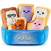 ZENLIV Emotional Comfort &amp; Support Plush Pop Tarts Set Cute Stuff Gifts | 5 Soft Squishy Pop Tarts Stuffed Animal with Carrying Basket, Cute Cuddly Gifts for Friend Bestie, Stress Relief Funny Gifts