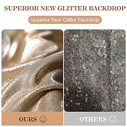 20x10ft Thick Champagne Glitter Backdrop Curtain