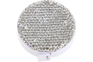 COHEALI Mini Bling Rhinestone Retractable Measuring Tape for Sewing Tailor Clothes Measurement Portable Soft