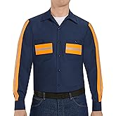 Red Kap Men's Industrial 2 Piece Lined Collar Work Shirt