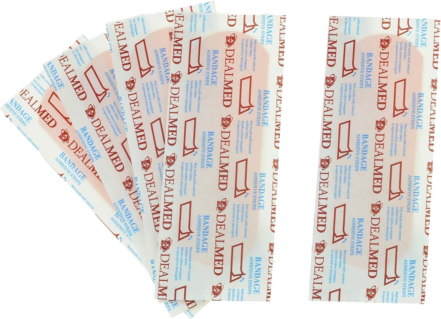 Dealmed Sterile Flexible Fabric Adhesive Bandages – 1x3 Inch – 100/Box - 3 Boxes - Breathable First Aid Strip Pack - Soft Stretch Wound Patch For Medical, Emergency Kits & Clinic: Health & Personal Care