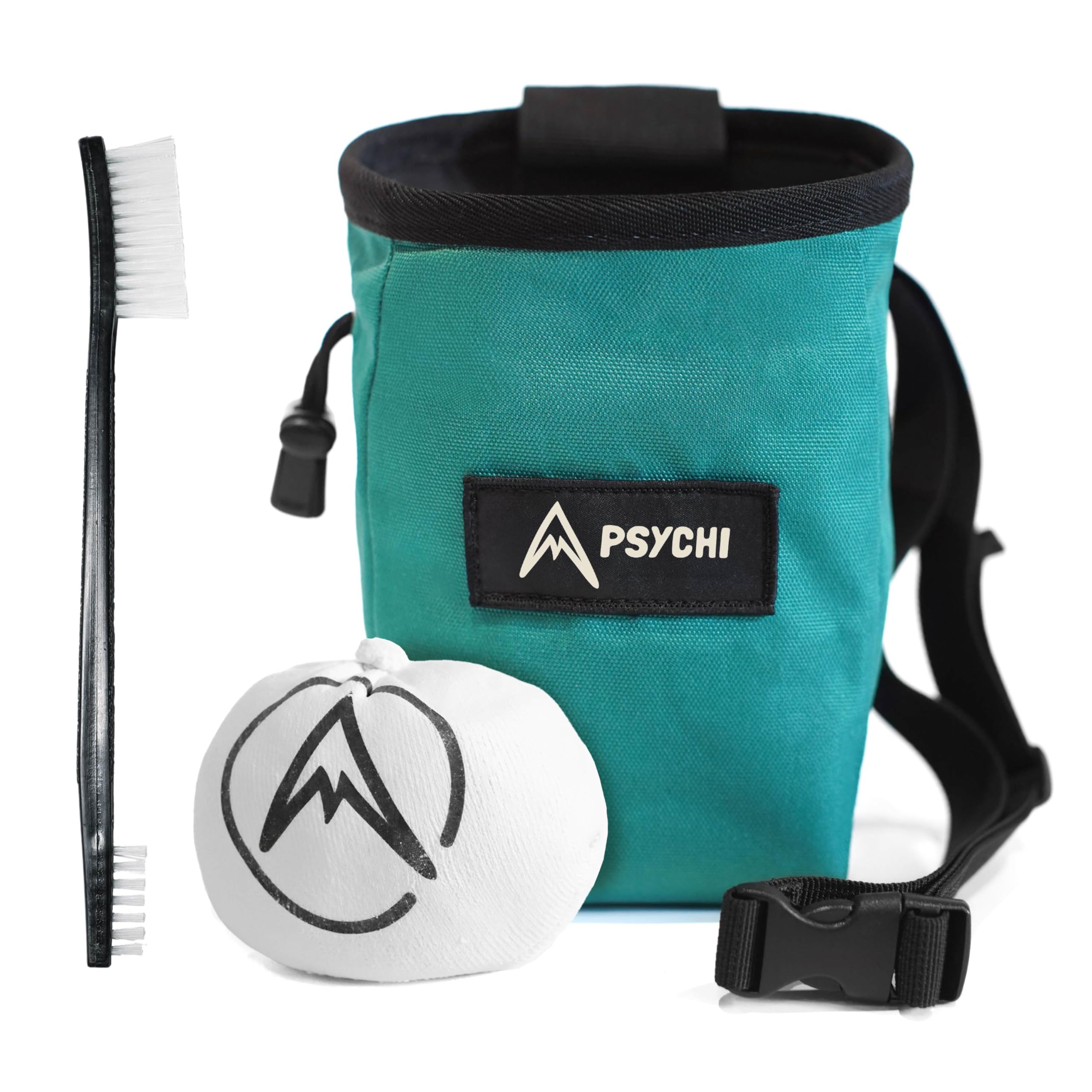 Psychi OG Climbing & Bouldering Chalk Bag and Chalk Bundle Set for Rock Climbing Bouldering Gym (Turquoise)