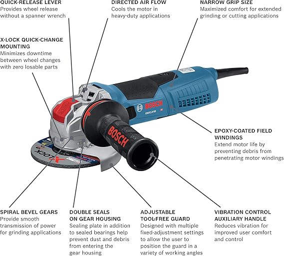 Bosch 5 In X Lock Angle Grinder Amazon Com