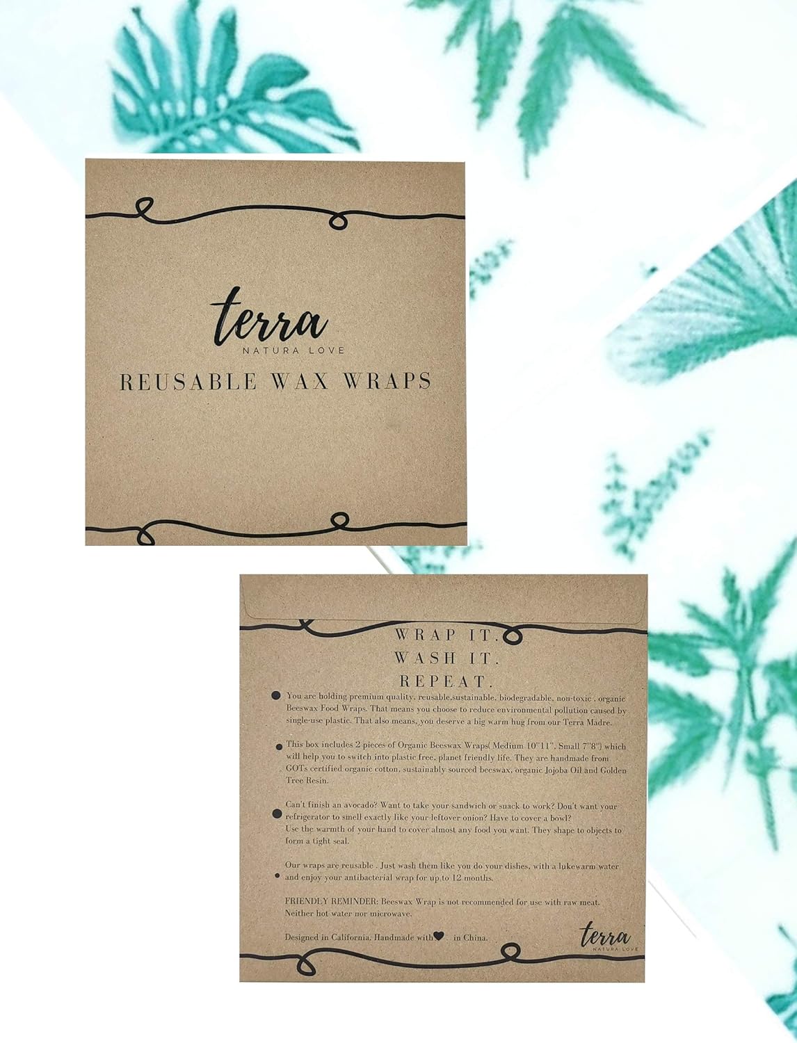 Envoltorio de cera de abeja reutilizable + pajitas reutilizables ...