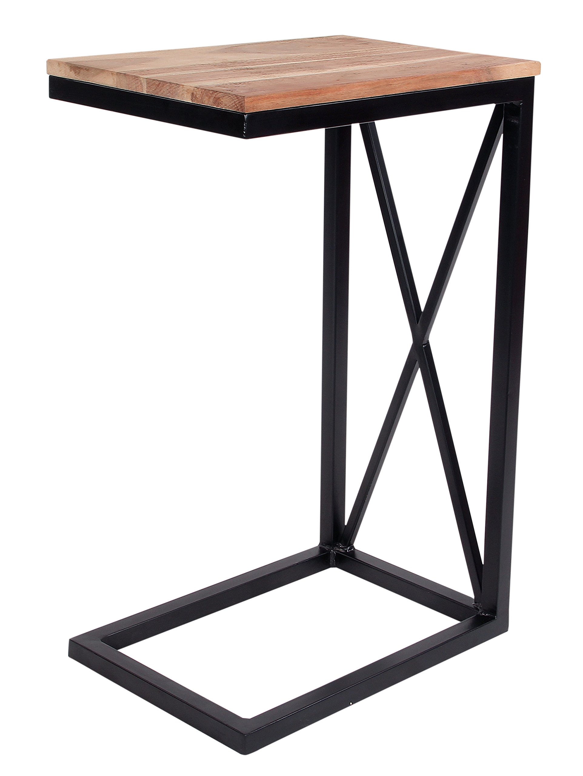 DECORINY Sofa Side Acacia Wood C End Table for Study,Coffee,Tablet,Set