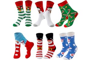 TENYSAF Fun Christmas Socks for Women - Funny Xmas Gifts for Female Novelty Cozy Crew Cotton Sock Set