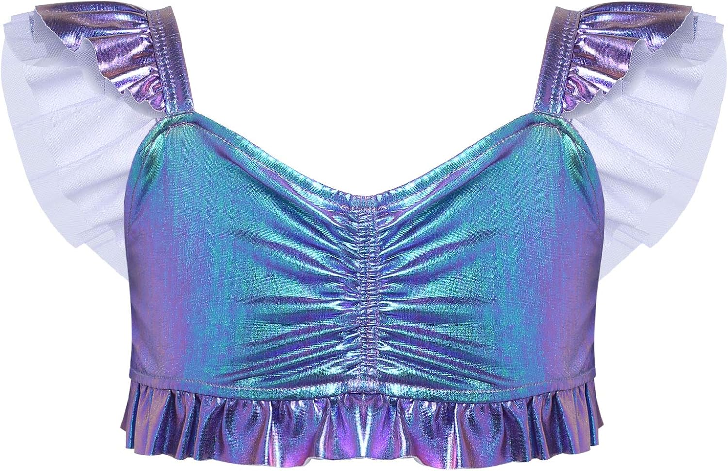 MSemis Kids Girls Metallic Mermaid Costume Flying Sleeve