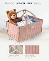 love & lullabies Nappy Caddy Organiser Blush Pink Baby Basket view 3
