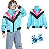 Leadtex Kids Hip Hop 80s tracksuit outfit Boys Girls 80s Retro Sportswear Top Colorblock Windbreaker Jacket costume for kids