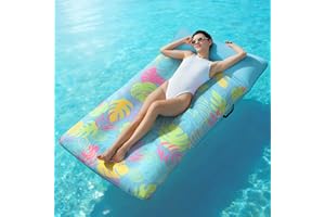 SLOOSH Inflatable Pool Floats Raft - XL Fabric Covered Pool Mat Lounger Floaties for Adults, Ultra Comfort Inflatable Water F