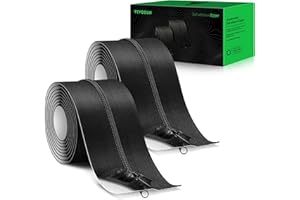 VIVOSUN 2-Pack Self Adhesive Zipper Door for Debris Barriers, 3In. x 7Ft. Peel & Stick, Heavy-Duty & Double-Sided Zipper for Tarp, Greenhouse, Indoor Outdoor Tent, Black