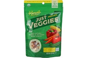 Karen's Naturals Organic Just Veggies, 4 Ounce Pouch (Packaging May Vary) Organic All Natural Freeze-Dried Fruits & Vegetables, No Additives or Preservatives, Non-GMO