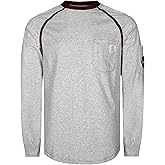 BOCOMAL FR Shirts for Men Crew Neck Long Sleeve 5.5oz Light Weight Flame Resistant/Fire Retardant Clothing Shirt
