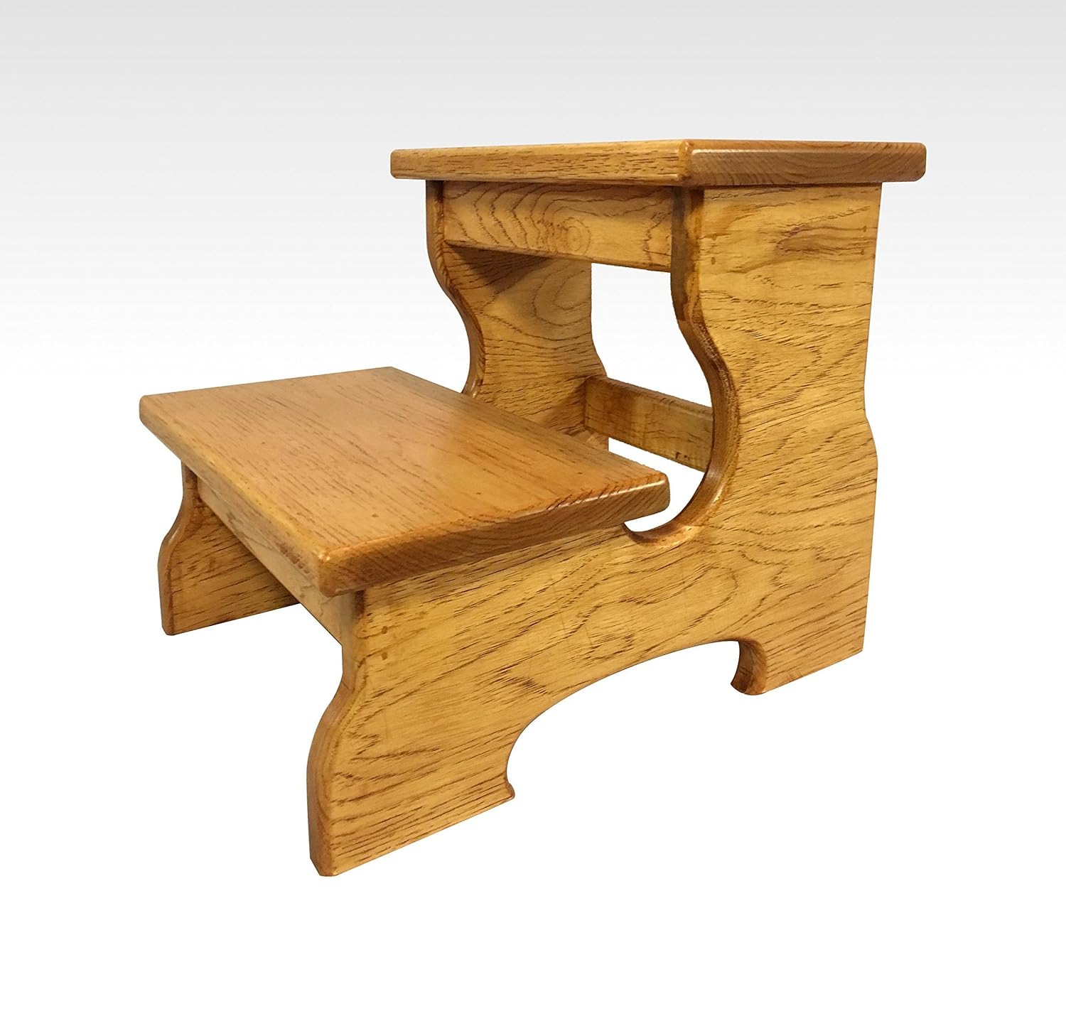 Two Step Stool Wood by CW Furniture In Cherry Custom