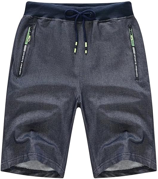 QPNGRP MEN’S ZIPPER POCKETS ELASTIC STRETCH WAIST WORKOUT...