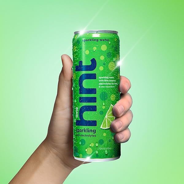 HINT SPARKLING WATER, LIME – CANNED FLAVORED WATER BEVERAGES WITH ELECTROLYTES, ZERO CALORIES, AND SUGAR FREE – 12 FL OZ CANS (PACK OF 12)