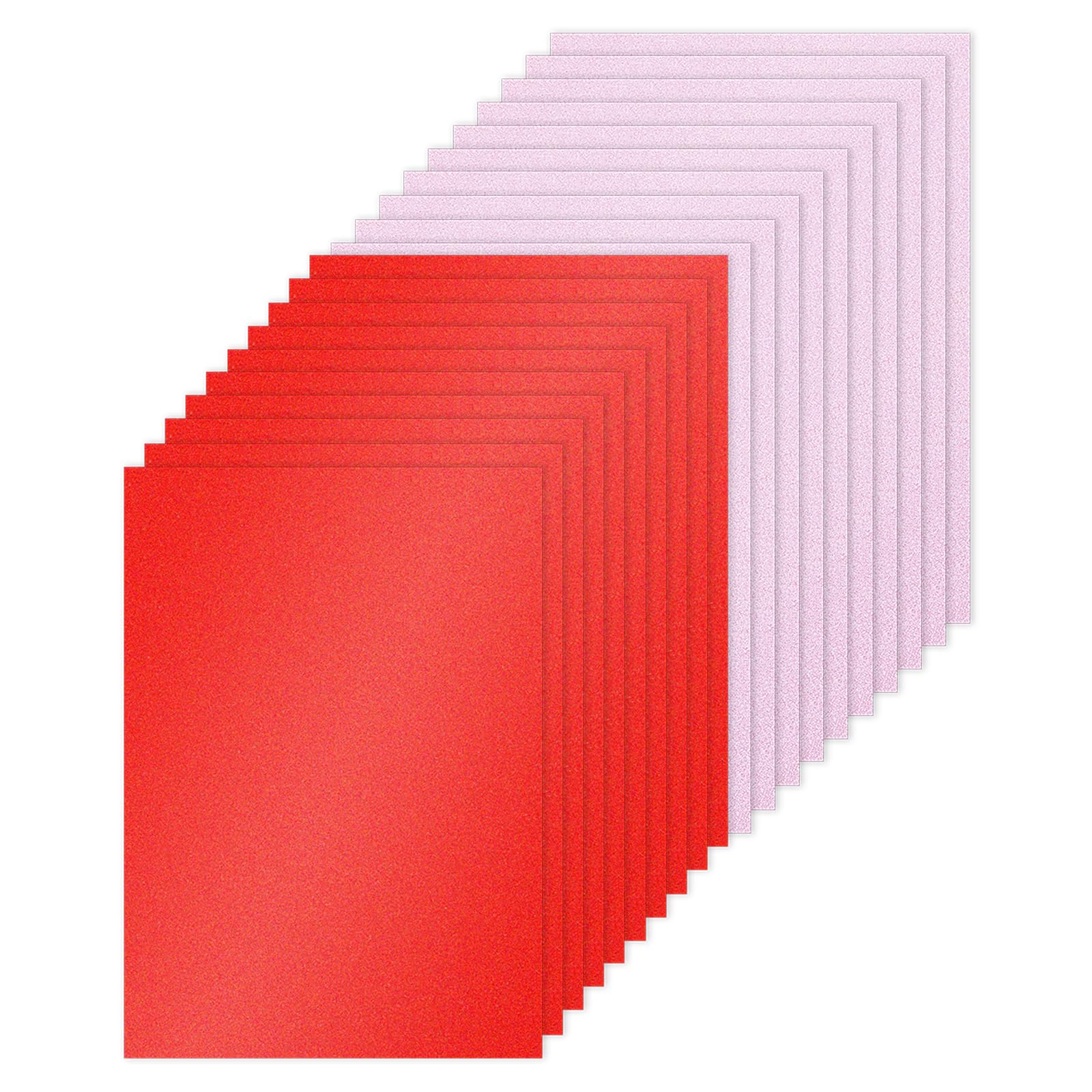 PATIKIL 20Sheets Red/Light Pink Glitter Cardstock Paper, A4(8.3x11.7 Inch) 250gsm Premium Sparkly Paper Craft Cardstock Paper for Scrapbook Card Making DIY Art Projects Wedding Party