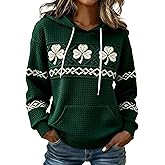 Women's St. Patrick's Day Shamrock Art Print Hoodie Shamrock St. Patrick's Day Shirt