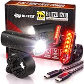 Bike Lights for Night Riding Front &amp; Back, Rechargeable Bicycle Light Set | Ultra Bright LED Bicycle Headlight &amp; Taillight Set for Adults &amp; Kids, USB-C, Road, Mountain Cycling Safety, Easy Installation
