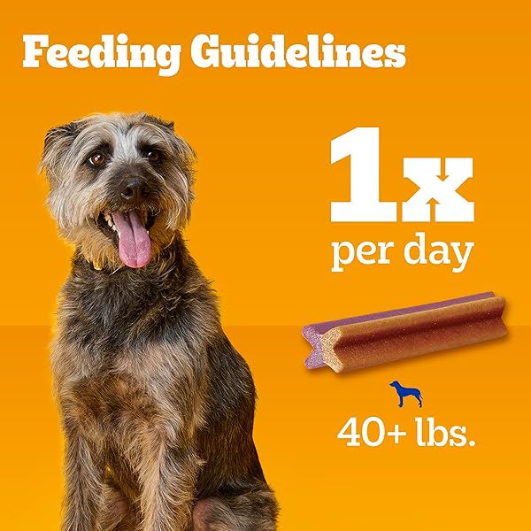 PEDIGREE DENTASTIX DOG DENTAL TREATS, DUAL FLAVOR LARGE BREED DOG TREATS, BACON & CHICKEN FLAVOR, 1.47 LB. BAG (32 TREATS TOTAL)