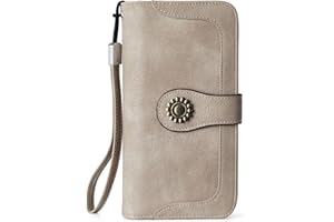 BOSTANTEN Womens Wallet Genuine Leather Large Capacity Wristlet Clutch Purse Credit Card Holder with RFID Blocking
