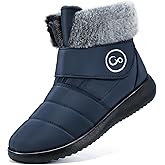 Aomigoct Women Winter Snow Boots: Fur Lined Warm Slip On Boots for Women Waterproof Booties Comfortable Outdoor