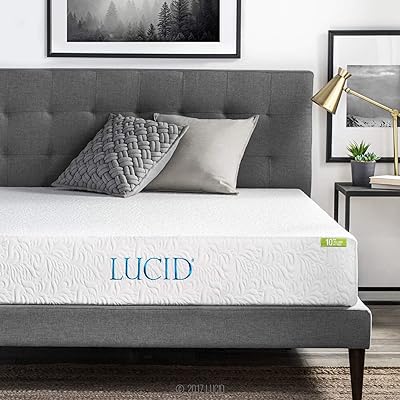 LUCID 10 Inch 2019 Gel Memory Foam Mattress - Firm Feel, Twin