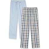 Amazon Essentials Men's Cotton Poplin Full-Length Pajama Bottoms, Pack of 2
