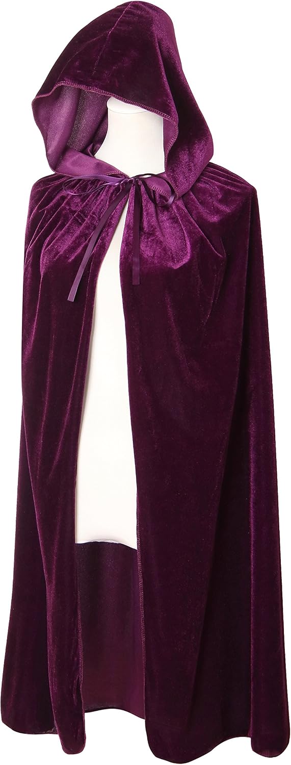 Kids Velvet Hooded Cape – 39 Inch Unisex Cloak For Halloween, Witch, Wizard & Cosplay - View #6