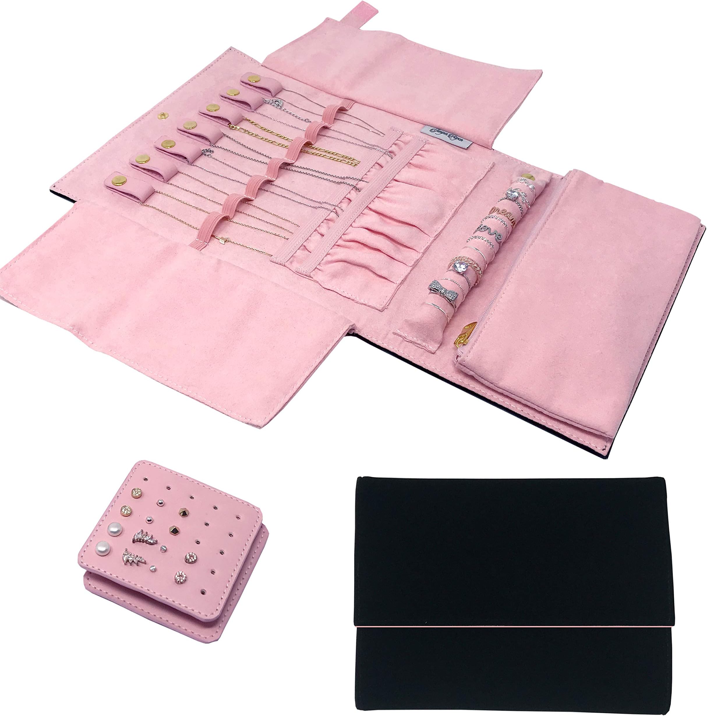 Juniper Aspen Jewelry Travel Organizer: Jewelry Travel Case, Small Organizer Roll Bag for Traveling, Necklace, Earring, and Bracelet Portable Storage Holder