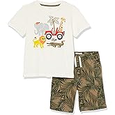 Kids Headquarters boys 2 Pieces Shorts Set, Marshmellow, 6 US