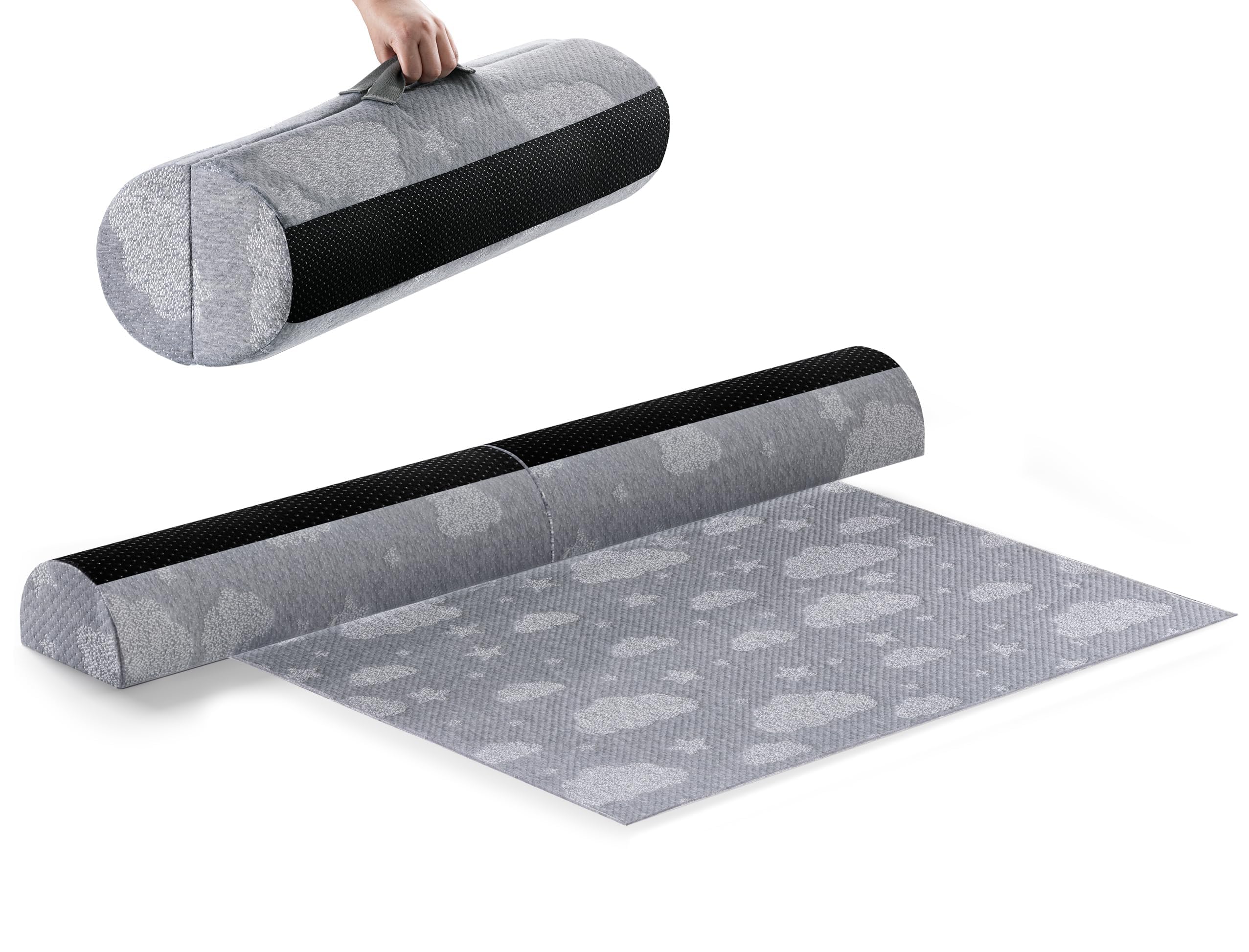 Kohentact Bed Guard for Toddlers Foldable and with Pad from Foam Bed Bumpers Rail with Dual Non-Slip Pads Waterproof Washable Soft Removable Cover Safe Bed Rail for Kids Seniors