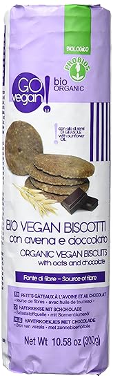 Probios Go Vegan Galletas con Avena y Chocolate - 18 paquetes